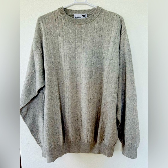 I Levrieri Italy Men’s Light Gray Cashmere Silk Sweater Size XL Crewneck Cable - Picture 1 of 5